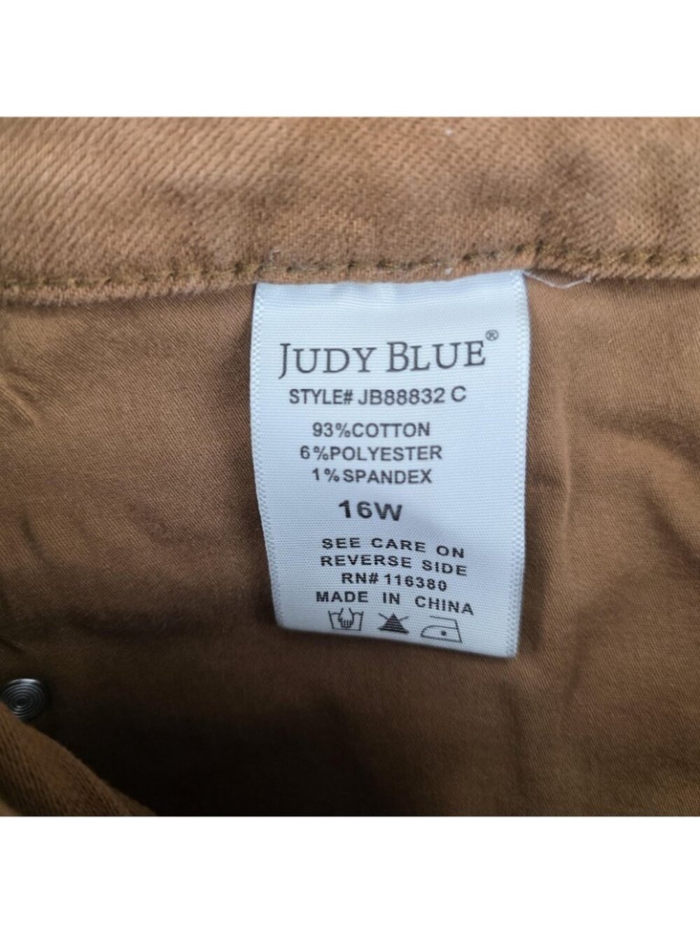 Judy Blue Flare Jeans Womens 16W Brown Stretch Denim Frayed Hem Plus Size - Picture 6 of 10